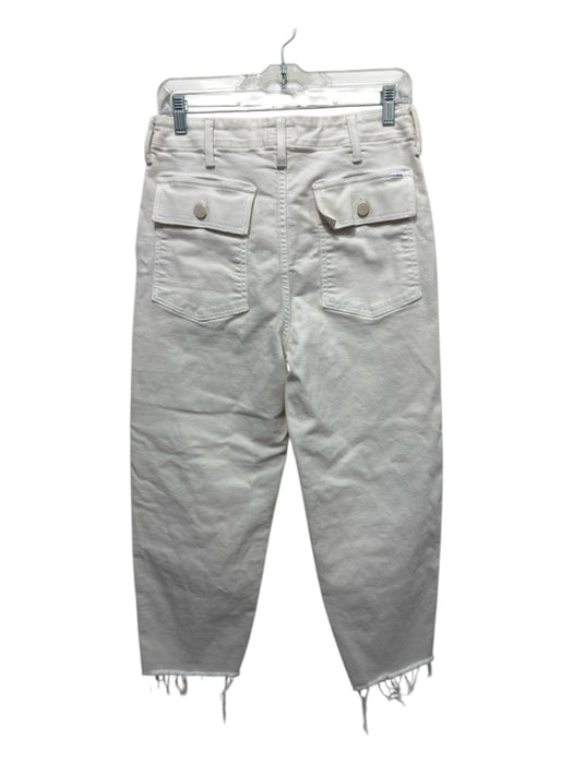 Mother Size 27 White Cotton Denim Button Fly Carpenter Pocket High Rise Jeans White / 27