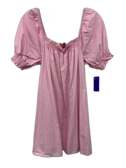 Show Me Your Mumu Size XS Pink Cotton Short Puff Sleeve Knee Length Dress Pink / XS