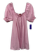 Show Me Your Mumu Size XS Pink Cotton Short Puff Sleeve Knee Length Dress Pink / XS