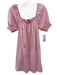 Show Me Your Mumu Size XS Pink Cotton Short Puff Sleeve Knee Length Dress Pink / XS
