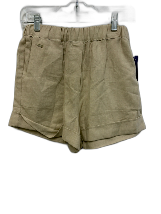 Lune Active Size S Beige Cotton & Linen Short Sleeve Elastic Waist Short Set Beige / S