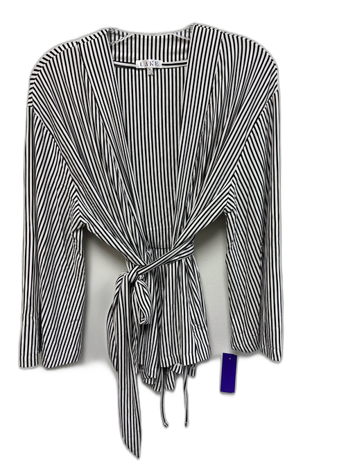 Lake Size M Black & White Modal Long Sleeve Striped Tie Waist Pant Set Black & White / M