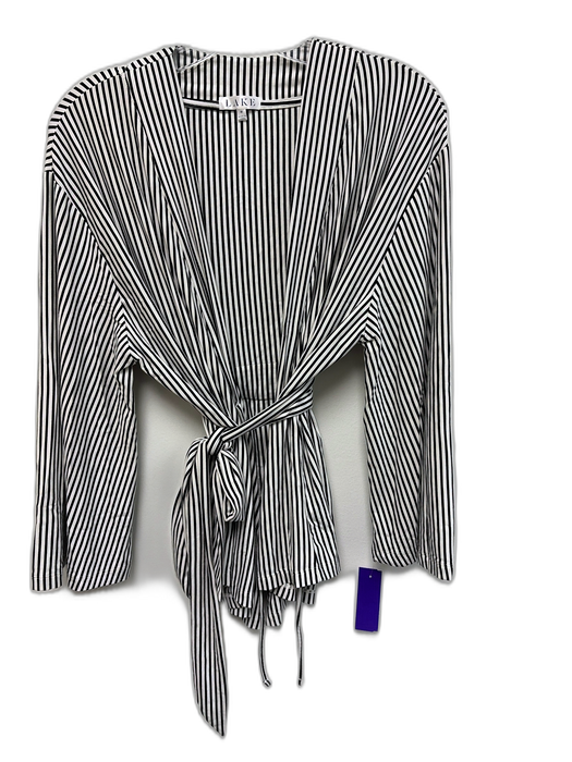 Lake Size M Black & White Modal Long Sleeve Striped Tie Waist Pant Set Black & White / M