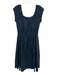 Ann Mashburn Size Est S Slate Blue Cotton Cap Sleeve Scoop Neck Midi Dress Slate Blue / Est S