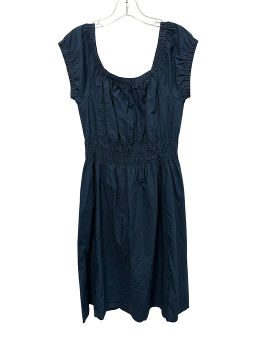 Ann Mashburn Size Est S Slate Blue Cotton Cap Sleeve Scoop Neck Midi Dress Slate Blue / Est S