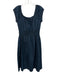 Ann Mashburn Size Est S Slate Blue Cotton Cap Sleeve Scoop Neck Midi Dress Slate Blue / Est S