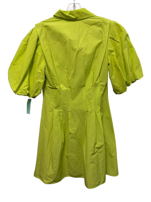 Finley Size XS Chartreuse Yellow Polyester & Cotton Short Puff Sleeve Dress Chartreuse Yellow / XS
