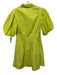 Finley Size XS Chartreuse Yellow Polyester & Cotton Short Puff Sleeve Dress Chartreuse Yellow / XS