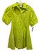 Finley Size XS Chartreuse Yellow Polyester & Cotton Short Puff Sleeve Dress Chartreuse Yellow / XS
