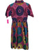 Elisamama Size S Pink, Black, Multi Cotton Short Sleeve Abstract Print Dress Pink, Black, Multi / S