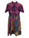 Elisamama Size S Pink, Black, Multi Cotton Short Sleeve Abstract Print Dress Pink, Black, Multi / S