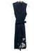 Lela Rose Size 2 Navy Blue & White Cotton Sleeveless Floral Applique Midi Dress Navy Blue & White / 2