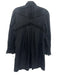 Rebecca Taylor Size 4 Navy Blue Cotton Long puff sleeve Floral Embroidery Dress Navy Blue / 4