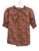J Crew Liberty Size XS Pink, Orange, Green Cotton Short Puff Sleeve Top Pink, Orange, Green / XS