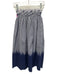 Ann Mashburn Size XS Blue & White Cotton Smocked Waist Band Striped Ombre Skirt Blue & White / XS