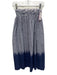 Ann Mashburn Size XS Blue & White Cotton Smocked Waist Band Striped Ombre Skirt Blue & White / XS
