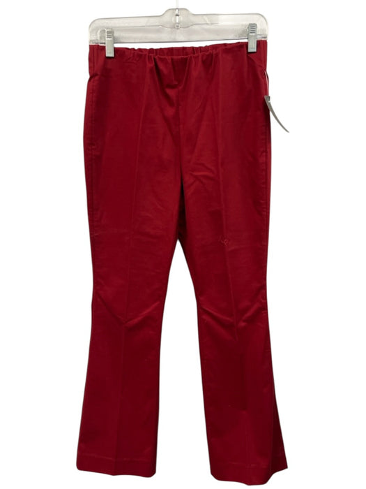 Ann Mashburn Size S Red Cotton Elastic Waist Flare Leg Trouser Pants Red / S