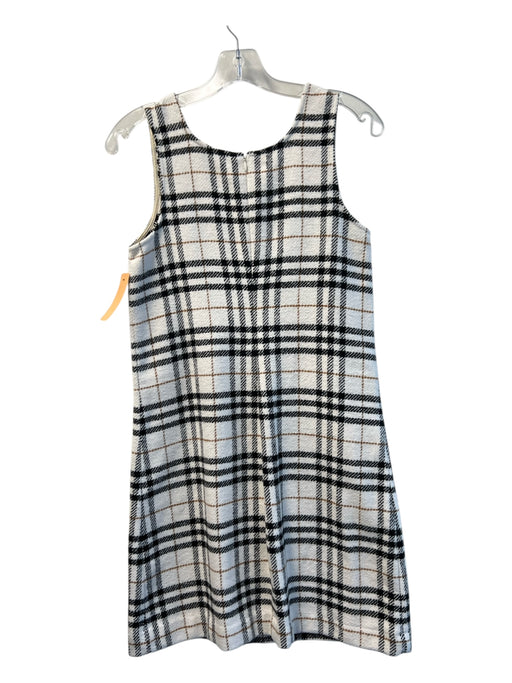 Karen Kane Size XS White, Black & Tan Polyester & Cotton Sleeveless Plaid Dress White, Black & Tan / XS