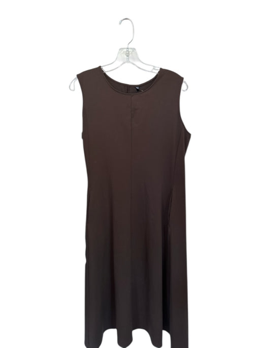 Uniqlo Size L Brown Nylon Blend Sleeveless High Neck Maxi Dress Brown / L