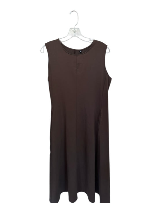 Uniqlo Size L Brown Nylon Blend Sleeveless High Neck Maxi Dress Brown / L