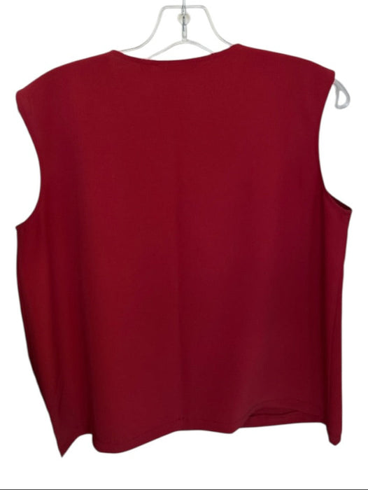 Uniqlo Size M Red Nylon Blend Cross Neck Sleeveless Top Red / M