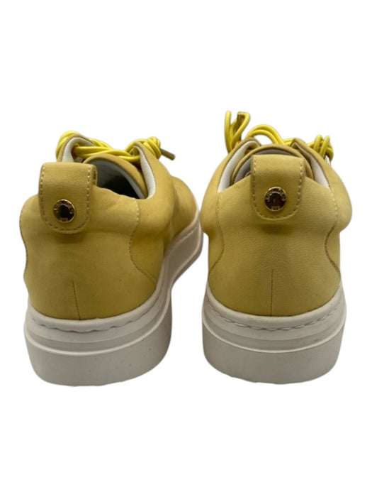 J/Slides Shoe Size 6 Yellow & White Suede Low Top Laces Drawstring Sneakers Yellow & White / 6