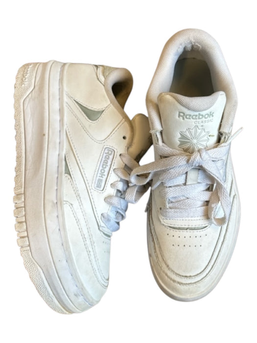 Rebok Shoe Size 7 White Leather Platform Athletic Sneakers White / 7