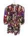 Never a Wallflower Size S Brown & Purple Cotton Long Balloon Sleeve Dress Brown & Purple / S