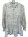 En Saison Size S White & yellow Polyester Long Balloon Sleeve Lace Detail Dress White & yellow / S