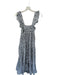 Pilcro Size Est S Blue & White Cotton Flutter Sleeves Striped Maxi Dress Blue & White / Est S