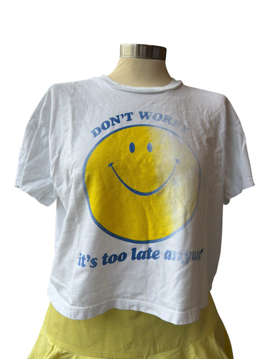 Mother Size M White & yellow Cotton Short Sleeve Smiley Face Top White & yellow / M