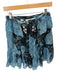 Ulla Johnson Size 8 Blue & Black Silk Back Zip Metallic Thread Skirt Blue & Black / 8