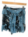 Ulla Johnson Size 8 Blue & Black Silk Back Zip Metallic Thread Skirt Blue & Black / 8