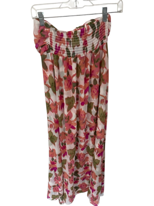 Misa Size S Orange & Green Halter Neck Flowers Maxi Dress Orange & Green / S