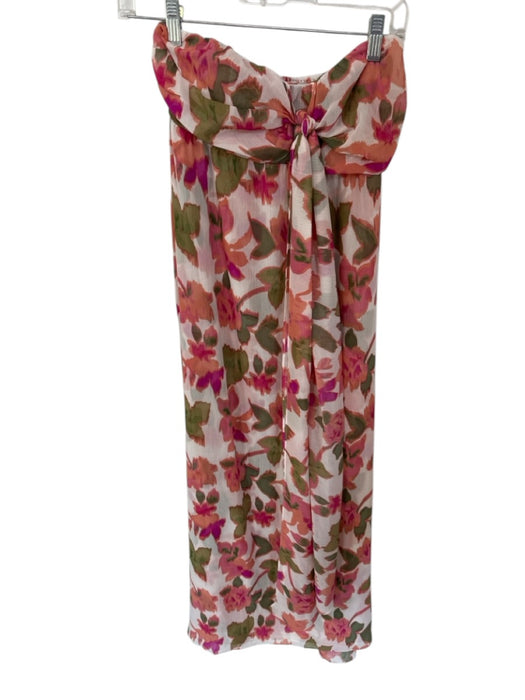 Misa Size S Orange & Green Halter Neck Flowers Maxi Dress Orange & Green / S