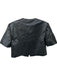 Amanda Uprichard Size S Black Vegan Leather Short Sleeve Button Down Cropped Top Black / S