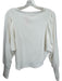 Free People Size XS Ivory Cotton Blend Long Balloon Sleeve Perforated Top Ivory / XS