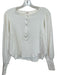 Free People Size XS Ivory Cotton Blend Long Balloon Sleeve Perforated Top Ivory / XS