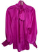 KLEID Size M Magenta Polyester Long Balloon Sleeve neck tie Top Magenta / M