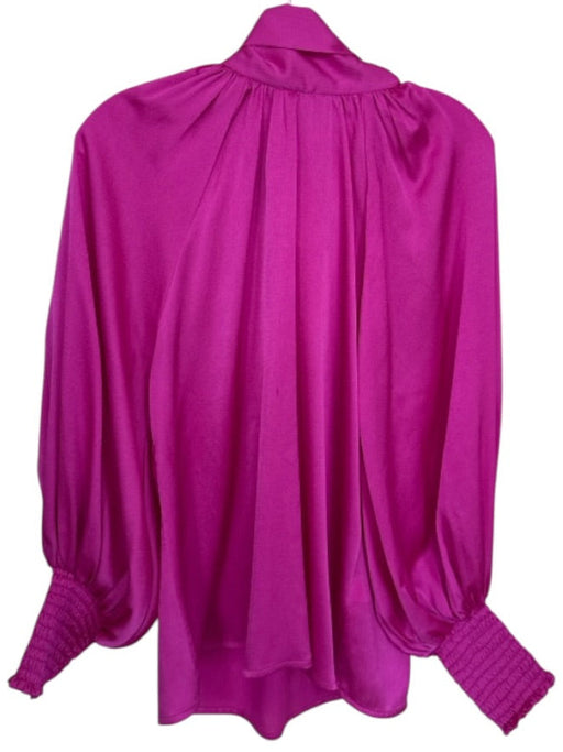 KLEID Size M Magenta Polyester Long Balloon Sleeve neck tie Top Magenta / M