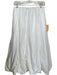 Zara Size M White Cotton Blend Elastic Waist Bubble Hem Maxi Skirt White / M