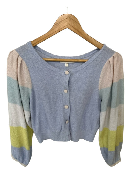 Loveshackfancy Size XS Blue & Multi Cotton Blend Terry Cloth Cardigan Blue & Multi / XS