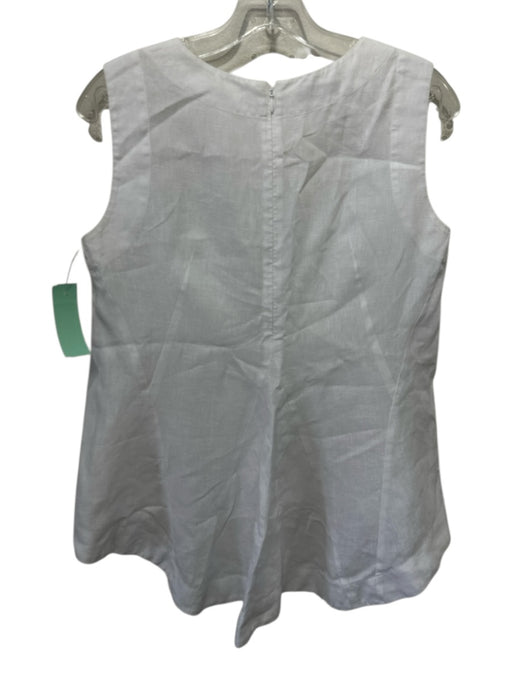 Lafayette 148 Size 2 White Linen Sleeveless Back Zip Top White / 2