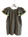 Omika Size S Green 100% Cotton Short Sleeve V Neck Embroidered Ruffle Detail Top Green / S