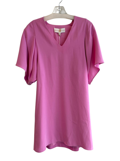 Anna Cate Size XS Pink Polyester Short Sleeve solid color Knee Length Top Pink / XS