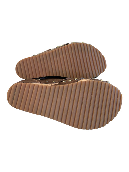 Antelope Shoe Size 37 Brown Leather open toe Cork Criss Cross Detail Wedge Shoes Brown / 37