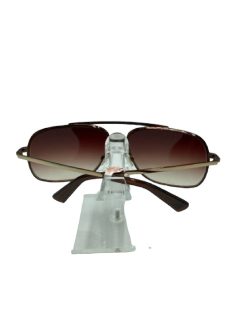 Paul Smith Brown Metal Gradient Lens Squared Aviator Sunglasses Brown