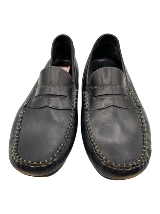 Florsheim Shoe Size 8.5 Black Leather Stitch Detail Slip On Moccasin Loafers Black / 8.5