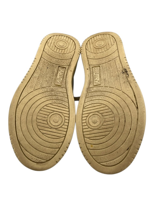 Autry Shoe Size 37 White & Silver Leather Upper Lace Up Low Top Bi-Color Shoes White & Silver / 37