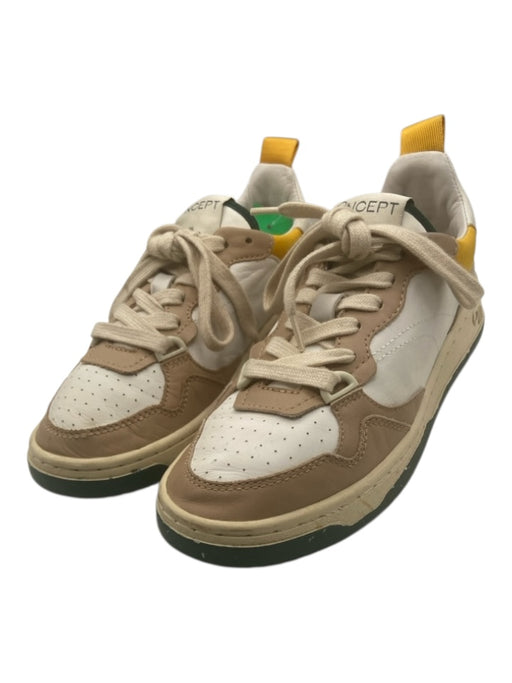 Oncept Shoe Size 6 White & Multi Leather Upper Lace Up Panel Detail Shoes White & Multi / 6